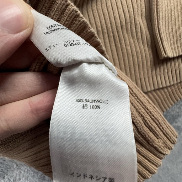 Eddie Bauer Sweater Mens XL Beige Ribbed 100% Cotton Knit Crewneck Pullover - Picture 8 of 9